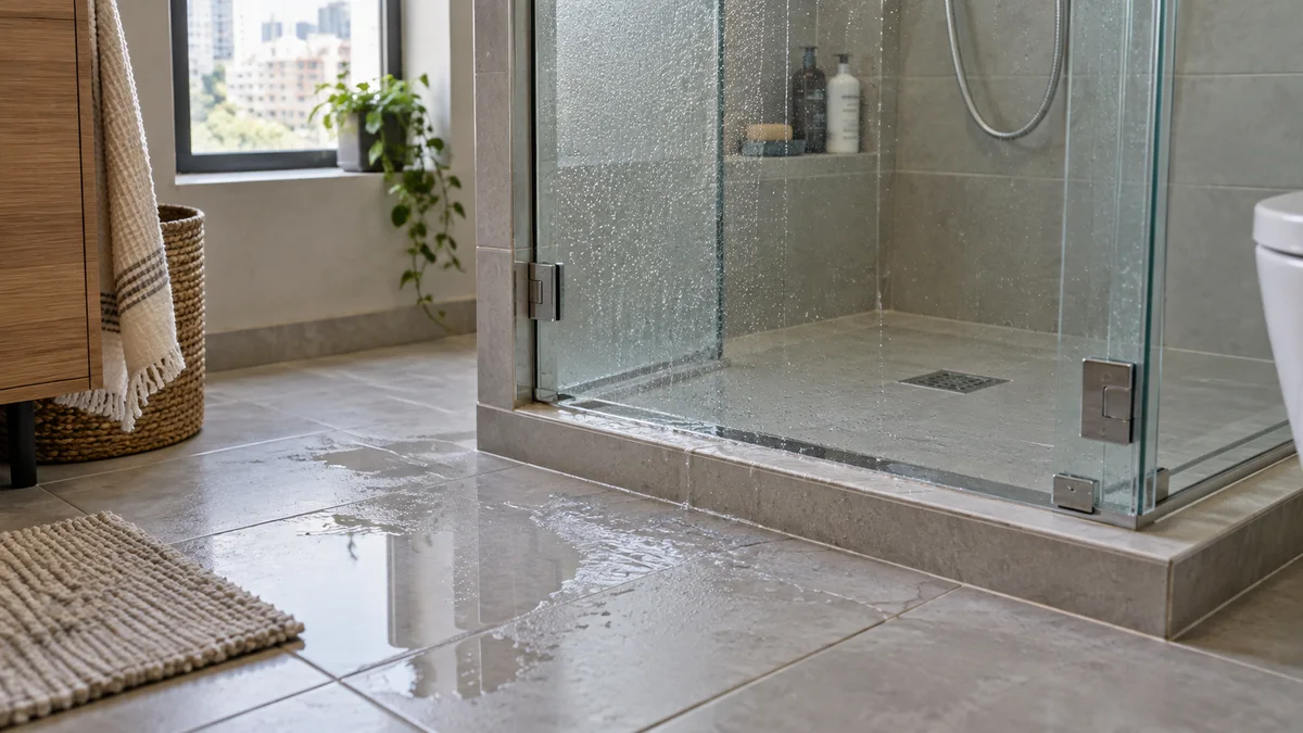 Water Escaping the Shower: Door Seal, Slope or Waterproofing?