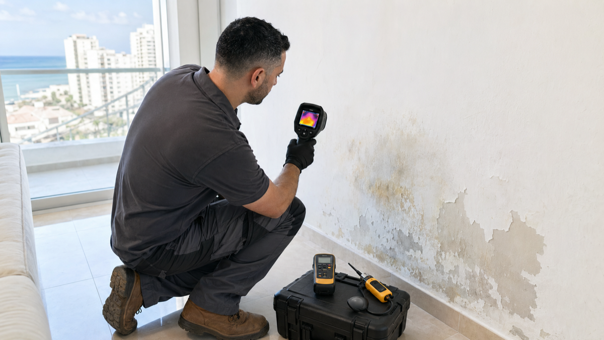 Why Putty Peels and Damp Spots Appear on Walls in Ashdod: Moisture Diagnostics, Thermal Imaging and 2026 Prices
